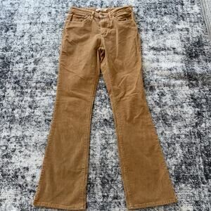 Levis 725 High Rise Bootcut Pants Womens 27 Tan Corduroy Stretch 5-Pocket Khaki